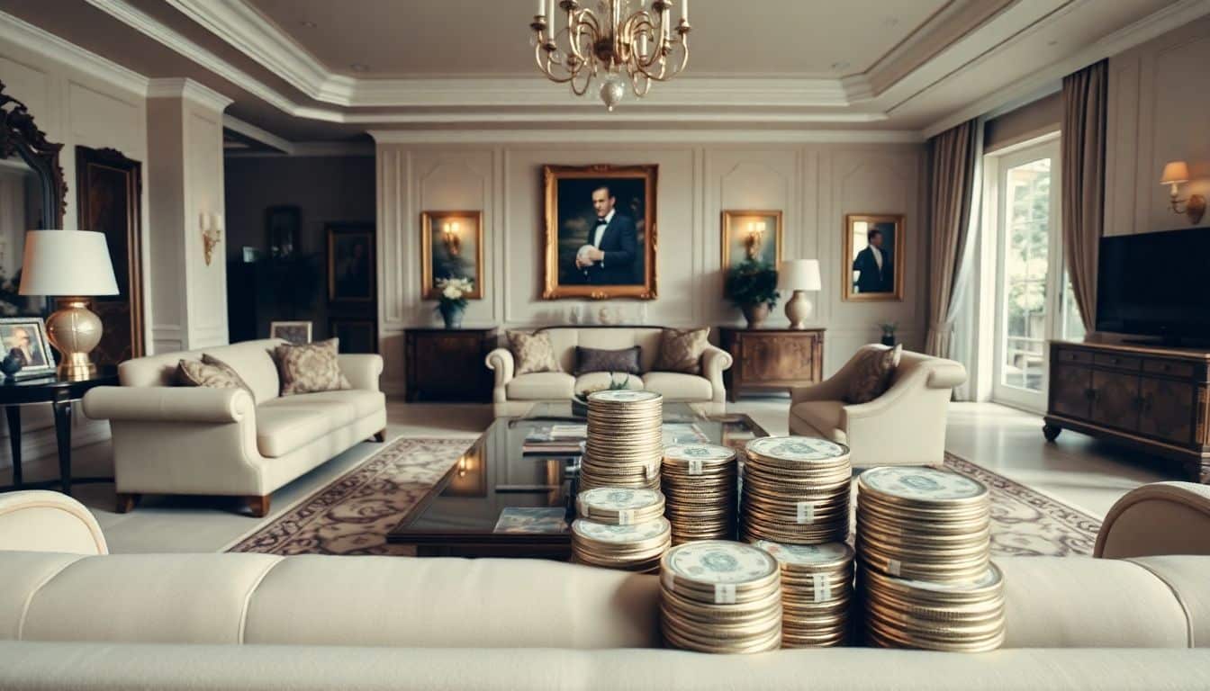 De foto toont de inkomsten van Robin van Persie in een luxueus huis.